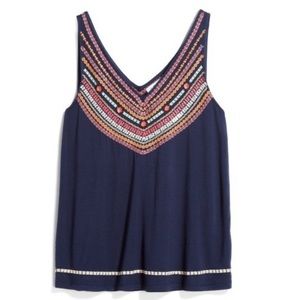 THML Stitch Fix Exclusive Navy embroidered top